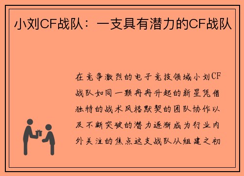 小刘CF战队：一支具有潜力的CF战队